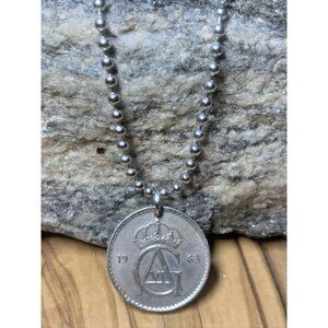 Sweden 1963 50 Öre - Gustaf VI Adolf Coin Unisex Necklace Pendant. Great 🎁 A1
